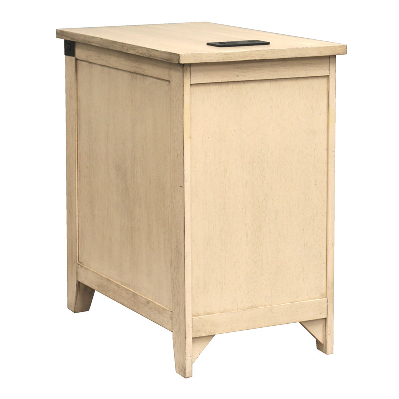 Gracie Oaks Ashworth Tray Top End Table with Storage and BuiltIn